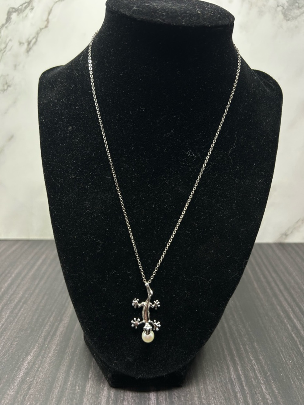 Lizard Gecko Necklace Sterling Silver - Reptile Lizard Charm Jewelry